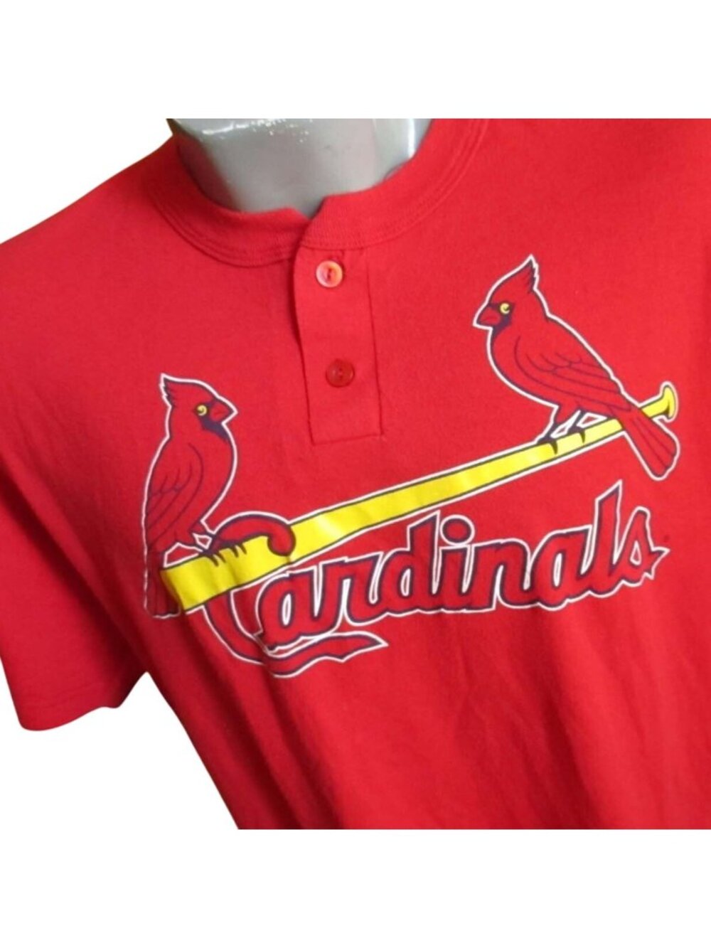 Small  True Vtg 90s ST LOUIS CARDINALS LITTLE LEAGUE PATCH HENLEY T-shirt #33